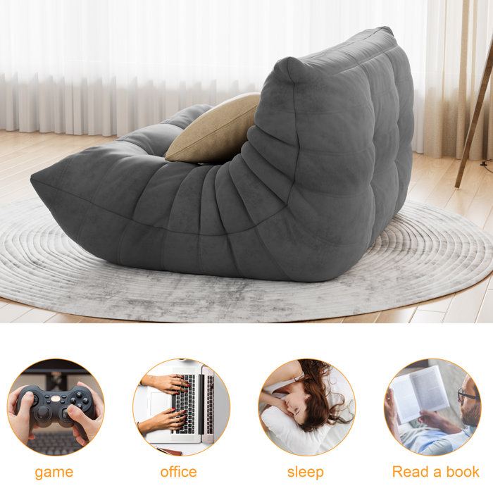 Trule Armless 2Seat Loveseat Large Bean Bag Sofa Wayfair